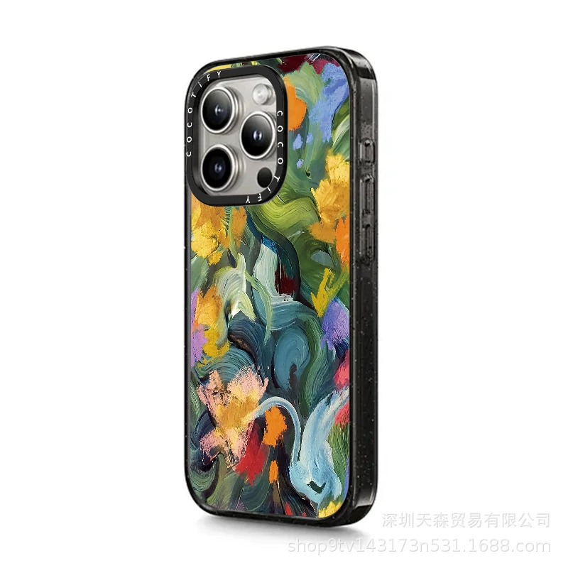 Чехол CASE Apple, ретро совместимый с iPhone16 Pro, iPhone 15, защитный чехол, цветочный принт, iphone, 15promax, 13
