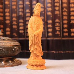 崖柏木造工芸品置物数珠観音菩薩リビングデスク置物仏像木彫りメーカー直販
