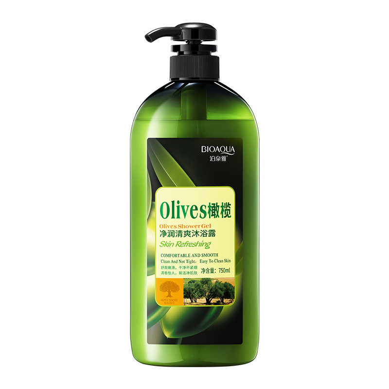Boquanya Oliva refrescante gel de ducha limpieza profunda refrescante fragancia hidratante cuidado de la piel loción de baño al por mayor image 7
