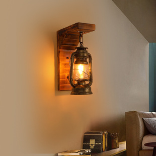 Cross-border American retro industrial guest restaurant studio corridor tea room milk tea coffee shop bar table wall lamp