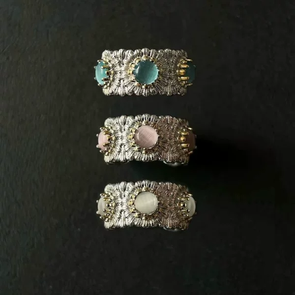Moonlight Daisy~Vintage Pink Daisy Ring, Retro Light Luxury High-End Open Ring, Versatile Finger Ring
