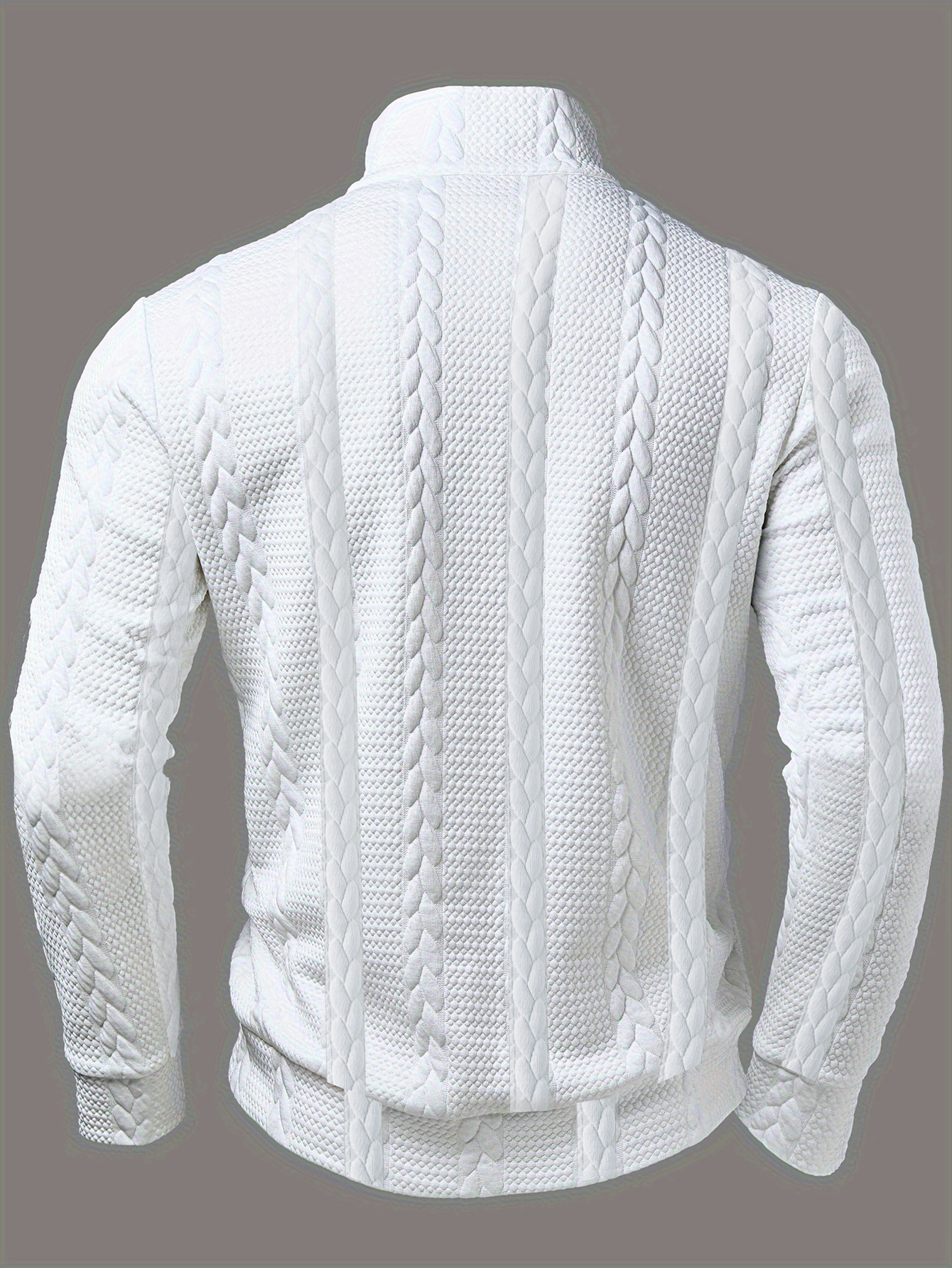 Herren Jacquard Strickpullover Mit Stehkragen Für Den Alltag_voghion.com