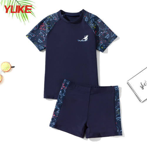 Children's swimsuit boys summer split new medium and large teen boy baby sun protection hot spring swimming suit
