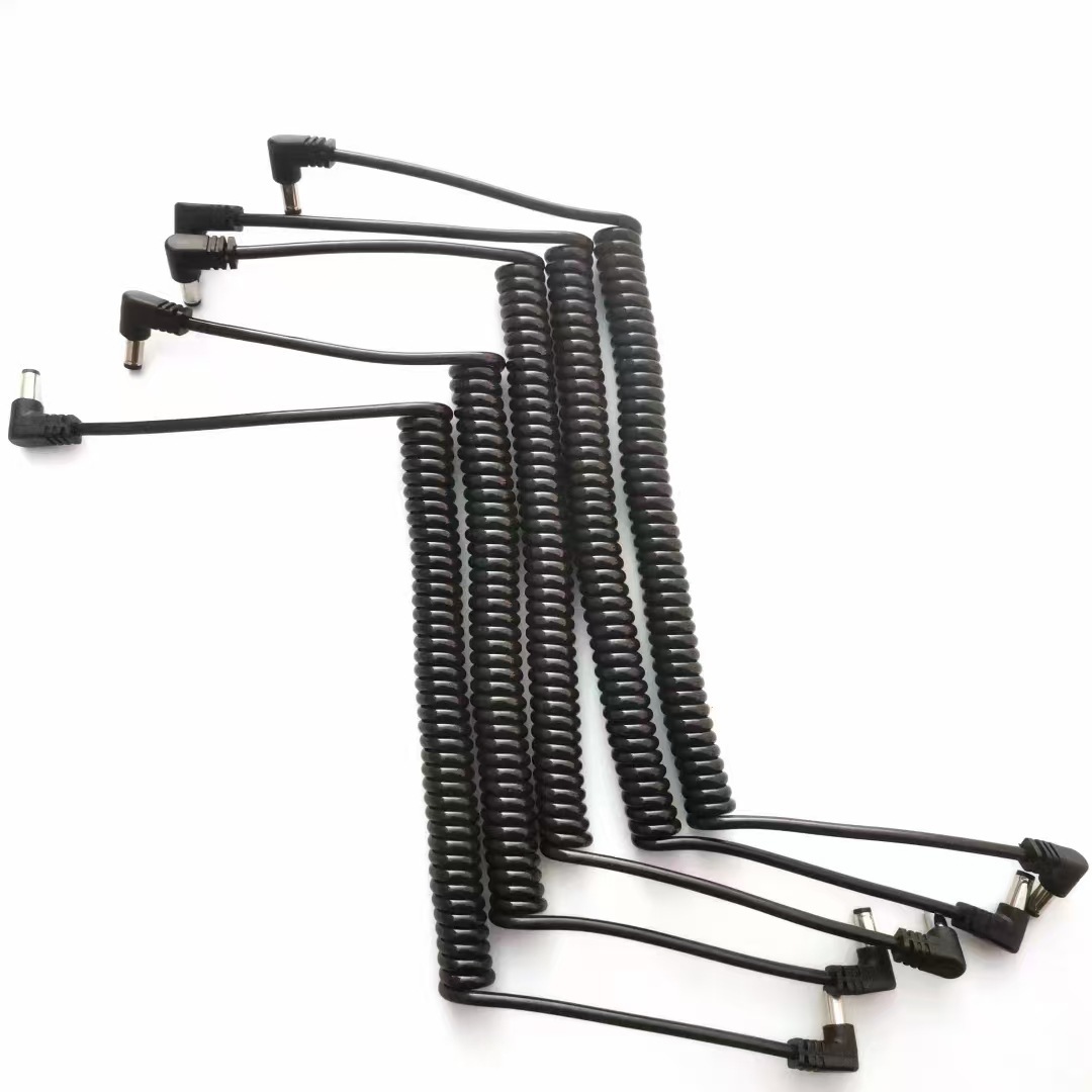 厂家供应DC头弹簧线TPU螺旋线伸缩线