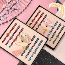 仙鹤折扇书签套装中国风复古签字笔 故宫文创礼物企业活动伴手礼