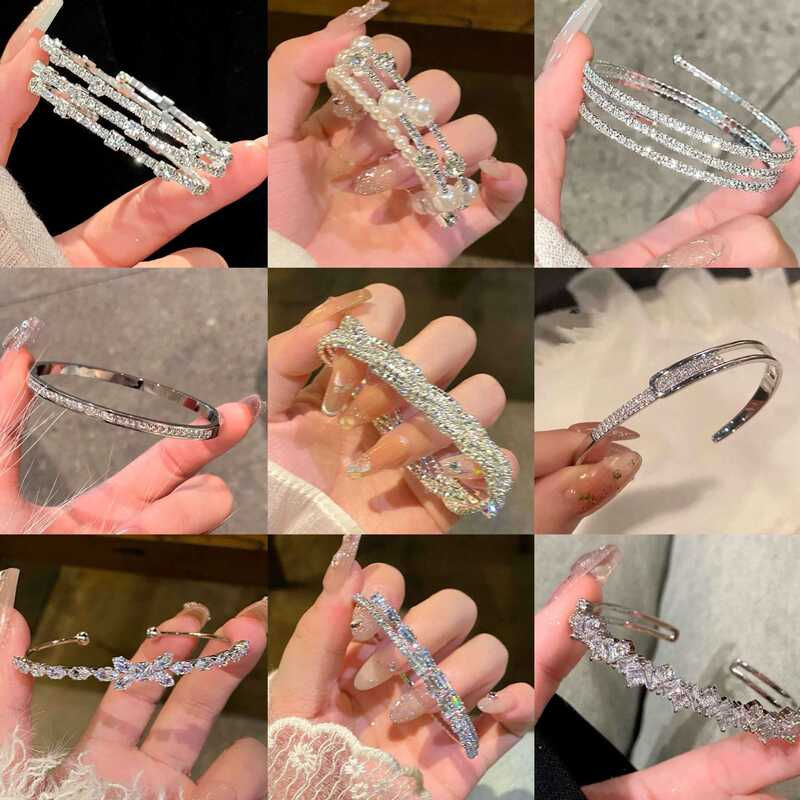 European and American Cross-Border Multi-Layered Elastic Diamond-Encrusted Bracelets, Light Luxury and High-End Bracelets, Fashionable and Elegant Design Bracelets Wholesale