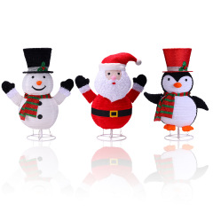 2025年クリスマスデコレーション伸縮式オーナメントクリスマス飾り付けホリデー小道具サンタクロース発光タイプ