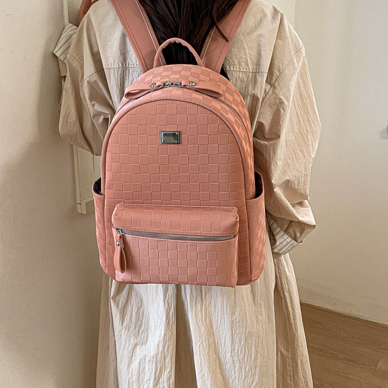 Mochila de moda coreana de mesa de ajedrez, mochila de viaje de gran capacidad para mujeres, 2026 nueva mochila universitaria