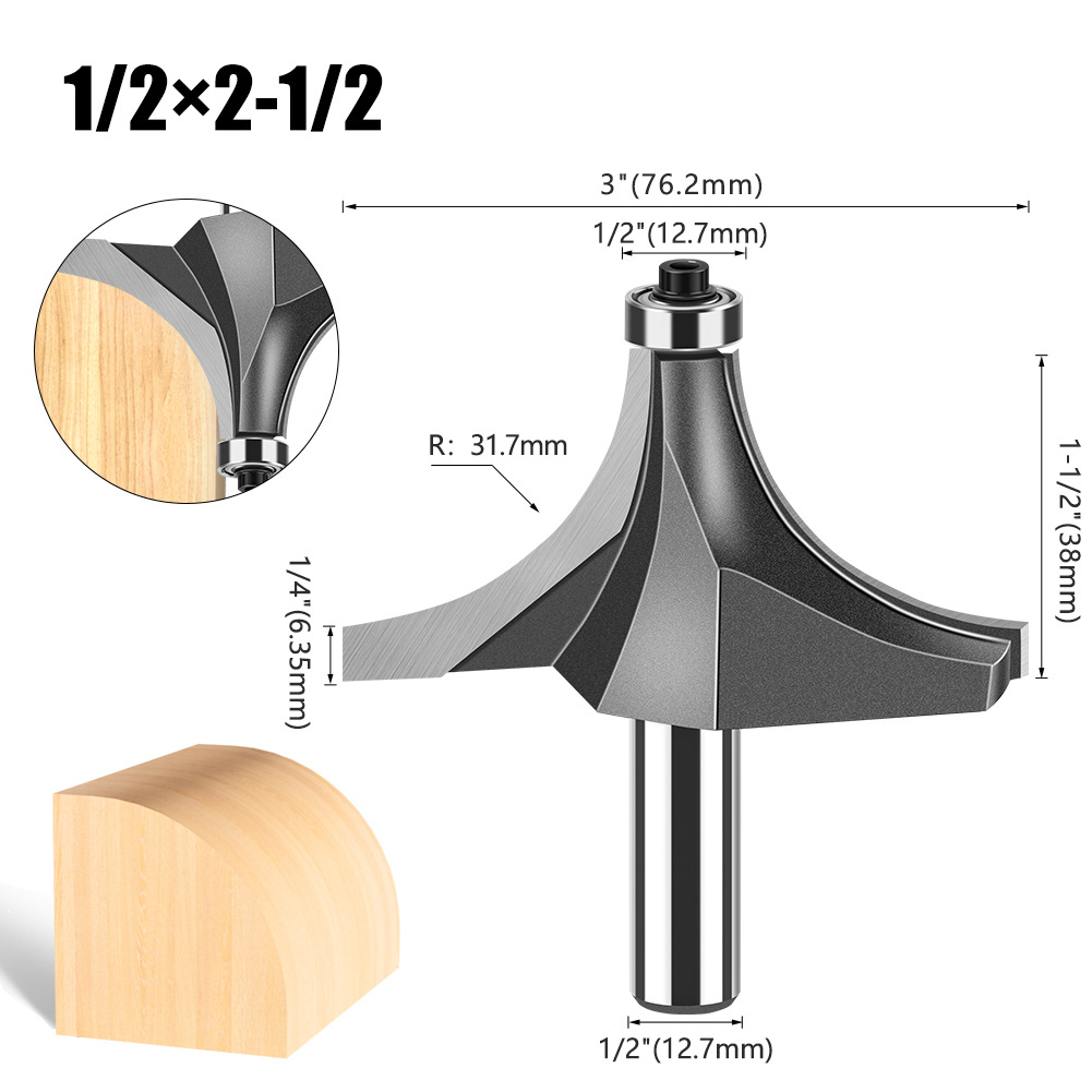 Cuchillo redondo de carpintería de 1/4 mango 1/2 mango Cuchillo redondo de uso común Cuchillo redondo de aleación de alta calidad Cabeza de corte