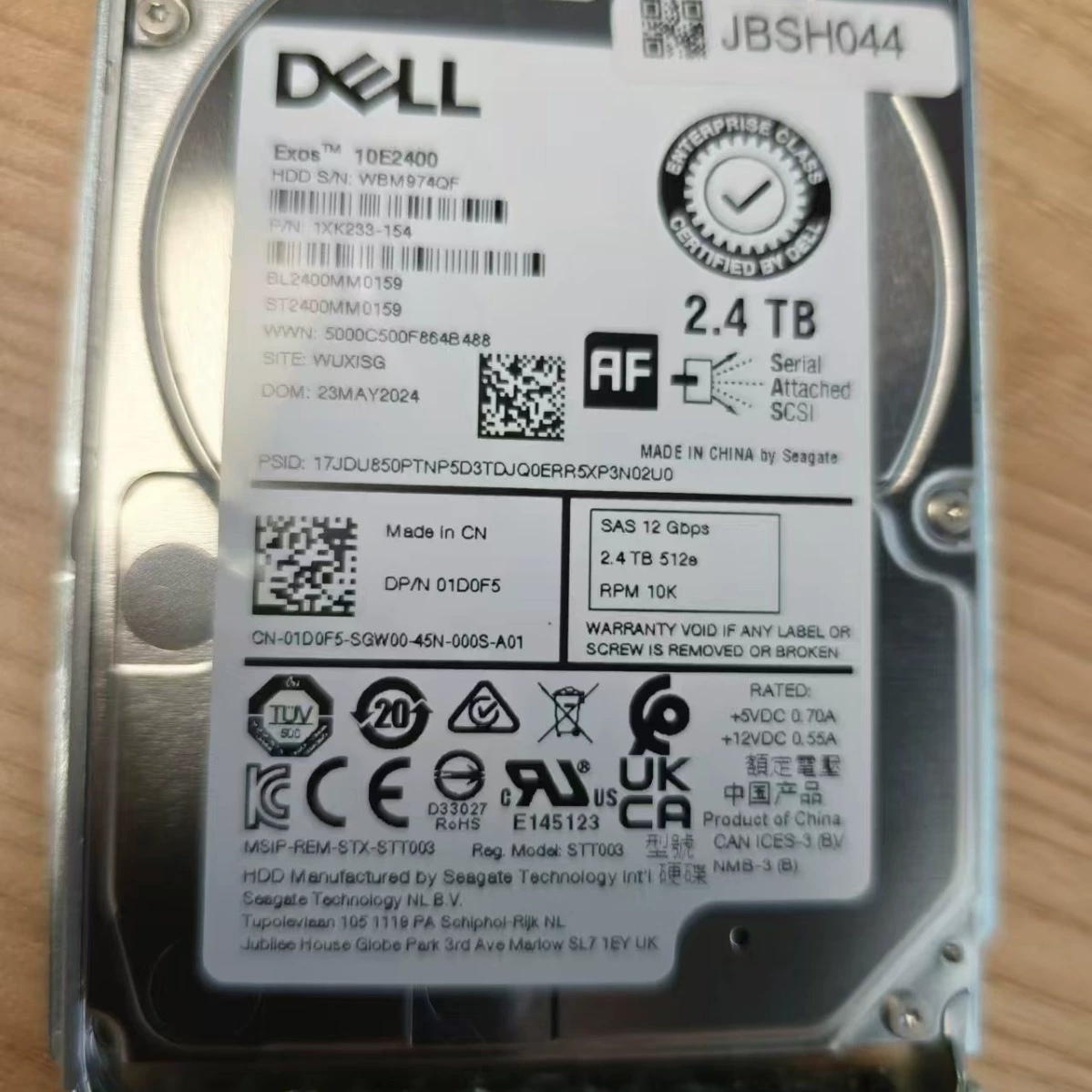 Dell Dell 2.4 ТБ SAS 10K 2.5-дюймовый корпоративный жесткий диск, применим для серверов, рабочих станций и хранилищ