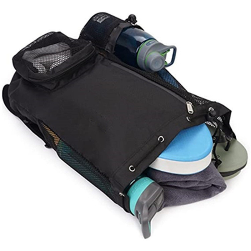 Mochila de cuerda de malla con bolsa mojada mochila de playa, bolsa de baño image 3