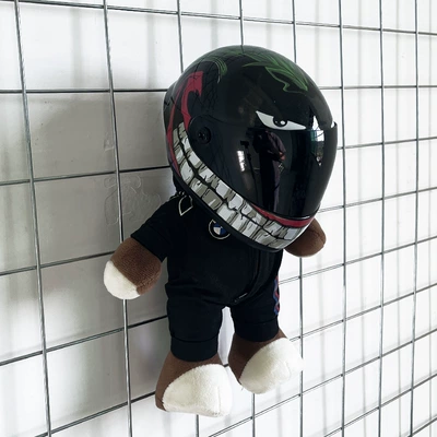 Motosiklet dəbilqələri — Box Decoration Rally Bear - height-28cm-little-black-bear-m-black-clown-upgraded-internal-buckle