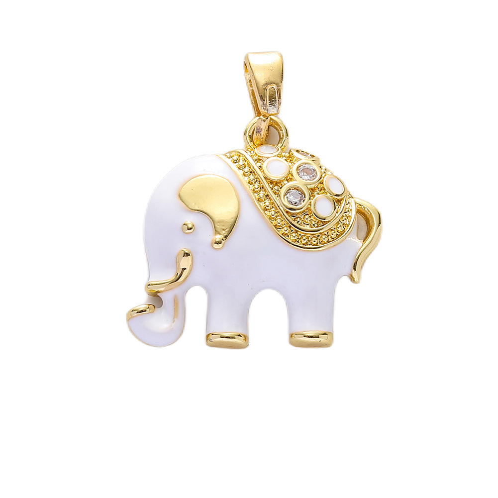 3g Weight Pendant Jewelry Making Type DIY Jewelry Accessories Classification 1 Piece Quantity Copper Material Elephant Pattern All Seasons Season Enamel, Plating Design Classic Style Style 1 Piece Copper Elephant Pendant DIY Jewelry Accessories 2