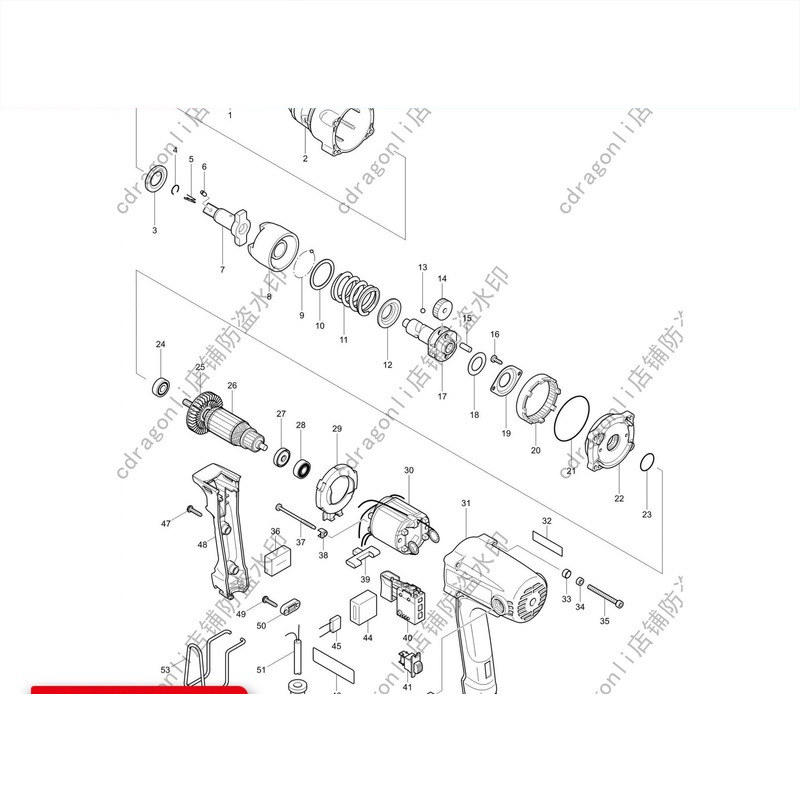 日本Makita牧田TW0200电动扳手配件原装转子定子开关碳刷齿轮