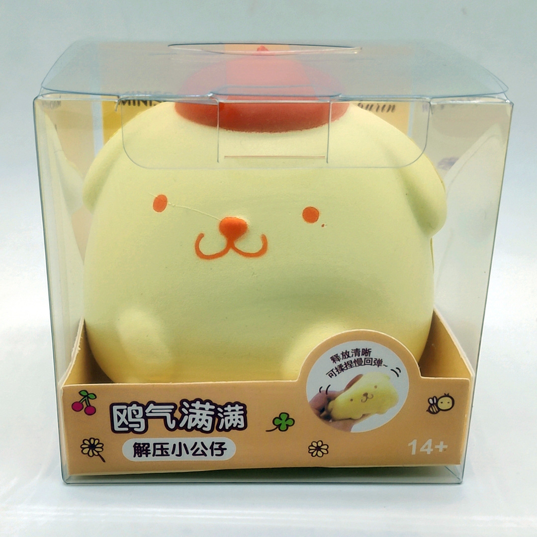 Sanrio descompresión ventilación pellizco música lento rebote juguete fresa oso pellizco música descompresión muñeca cura pequeño regalo
