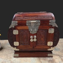老挝大红酸枝龙凤呈祥首饰盒红木珠宝收纳箱实木化妆官皮箱