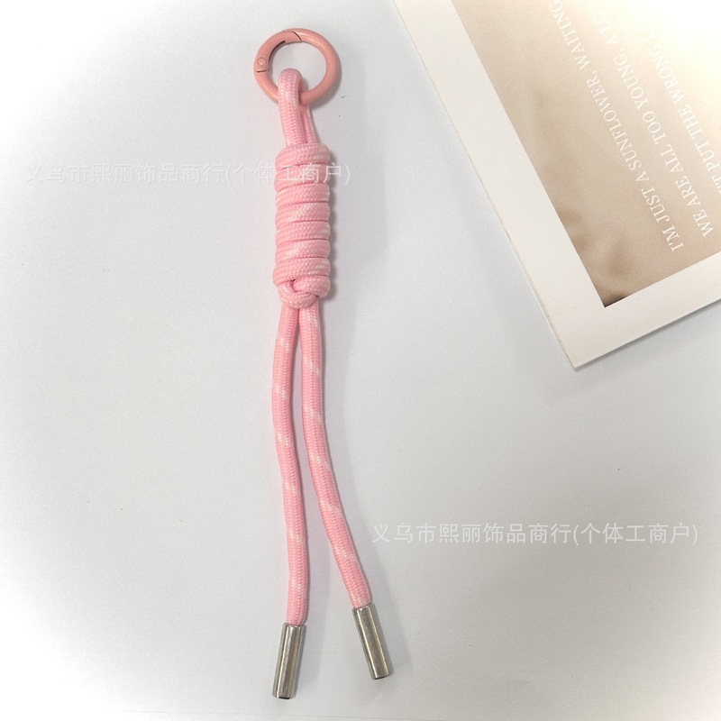 撞色网红同款miu系手机挂绳简约编织绕绳玩偶挂饰挂件彩色绳扣|undefined