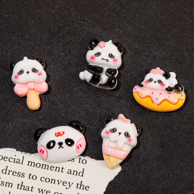 かわいいレッサーパンダ漫画パッチクリエイティブ冷蔵庫ドア装飾手作り DIY 寝室のドア樹脂滴油ジュエリー|undefined