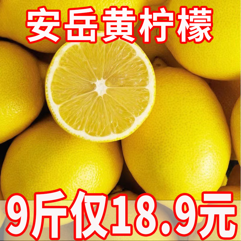 四川安岳黄柠檬新鲜皮薄一级当季香水柠檬奶茶店专用9斤商用水果