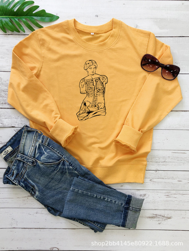 Armless Sculpture, Round Neck Sweatshirt Autumn and Winter Style Pullover Cotton Sweatshirt for Men and Women 100 Cotton