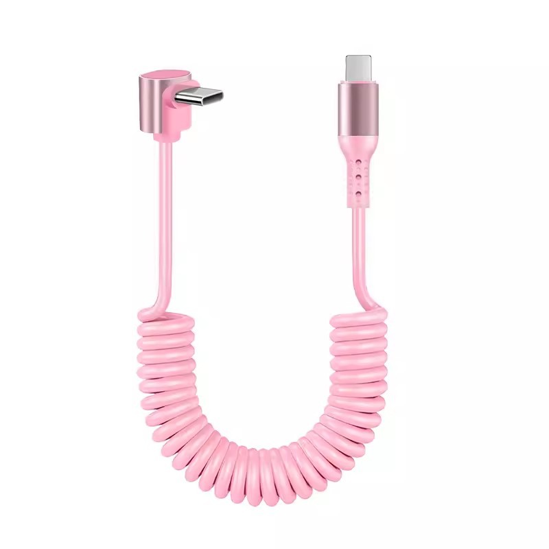 Cable DE DATOS retráctil de primavera 6A carga súper rápida para Huawei Apple 14 cable de carga del encogimiento del coche carplay