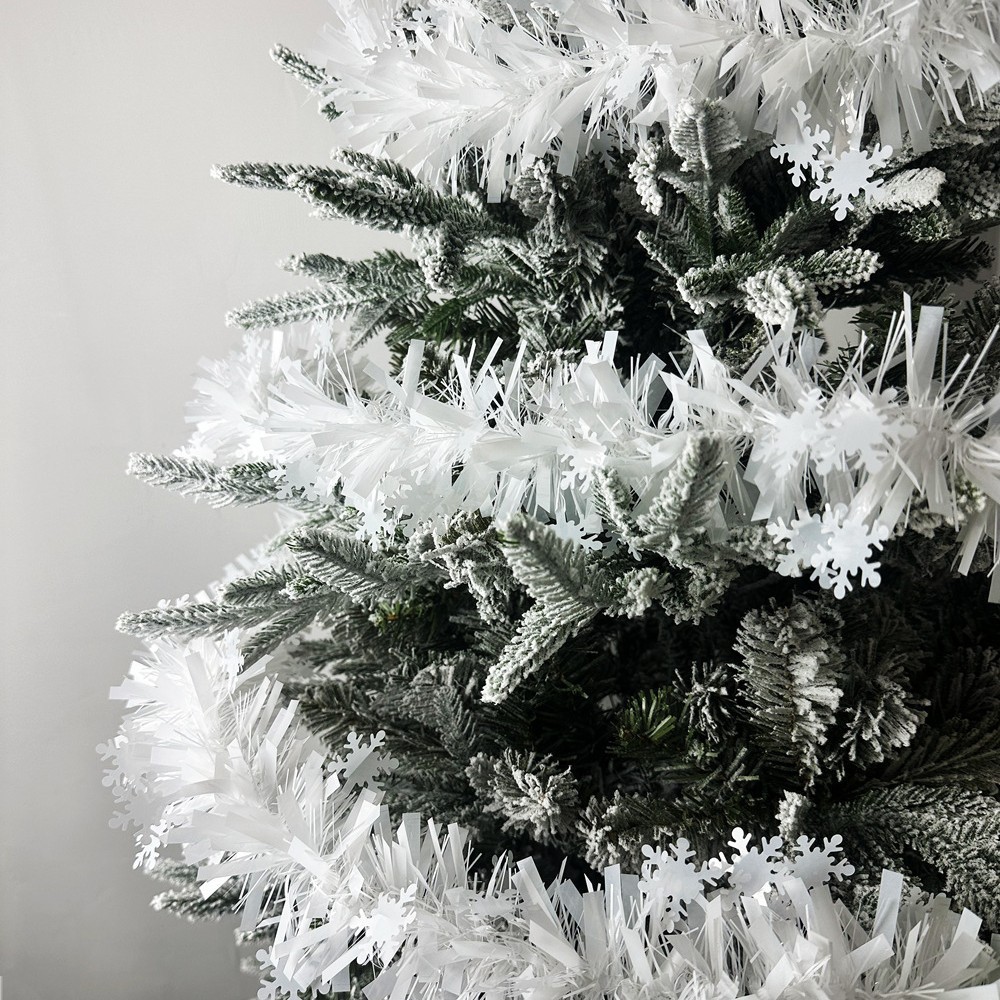 Transfronterizo Amazon explosión decoración de fiesta de Navidad de seda blanca pura barra de nieve de lana cifrada tira de dibujo de 2 metros