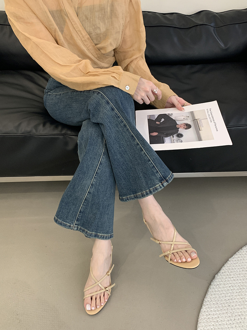 Women's Heeled Sandals Solid Colour Open Toe High Heel Shoes_voghion.com