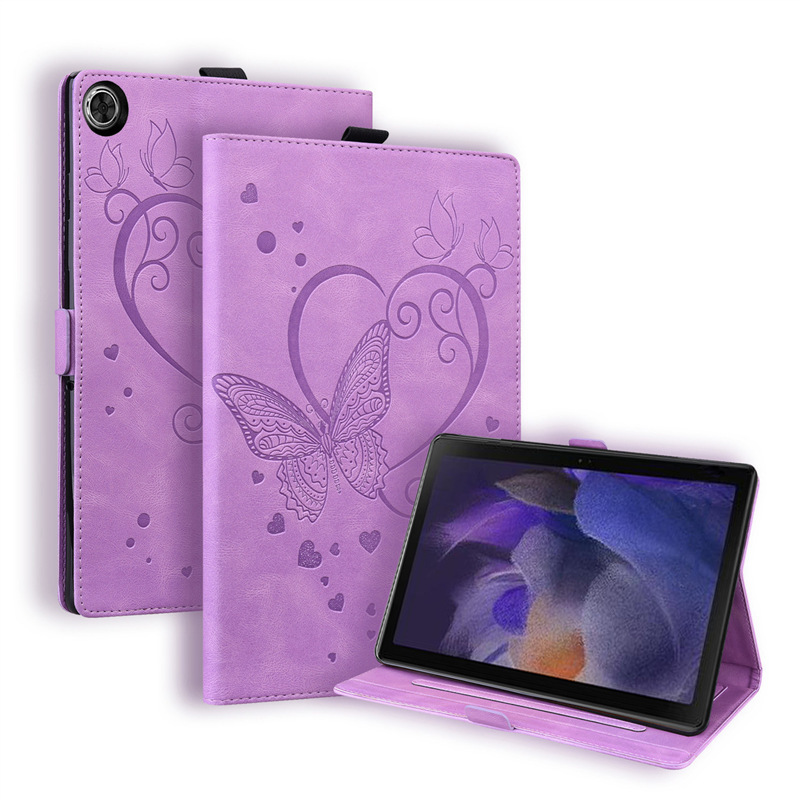 Suitable for Samsung Tab A9 11 inch 2023 flat panel protective case love butterfly embossed card holder leather case