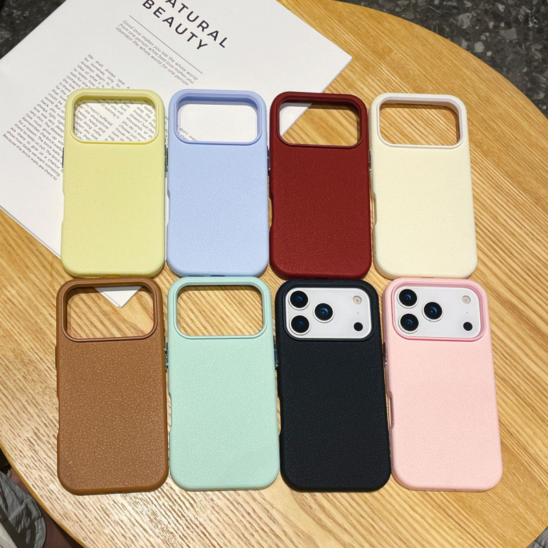 Casual Pure Color Lychee Leather Pattern Two-In-One Case Suitable for Iphone16Pro Max Apple 17 Mobile Phone Case 14/13