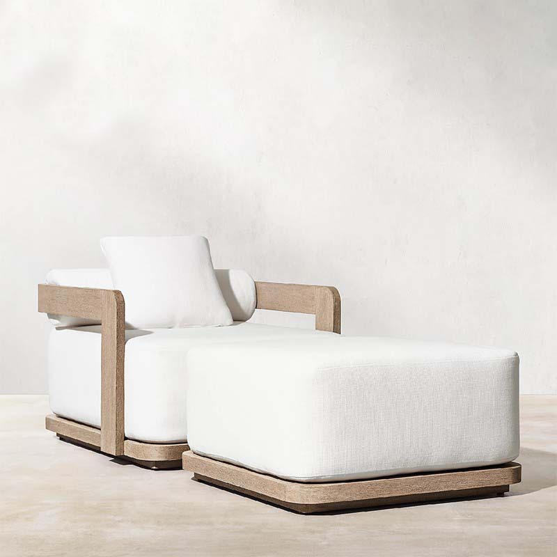 Diseñador de casa patio terraza sofá combo sala modelo sofá de madera maciza al aire libre nórdico sofá de teca al aire libre