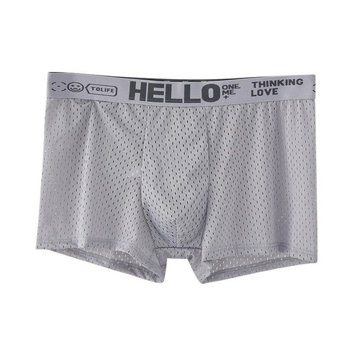 New mid-waist ice mesh breathable men's underwear, skin-friendly, soft and comfortable youth boxers