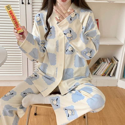 Pijamas tipo cárdigan de manga larga para mujer, estilo de celebridad de internet, sensación de alta gama, conjunto de dos piezas de ropa de estar en casa de talla grande, nueva colección primavera-otoño 2025. image 8