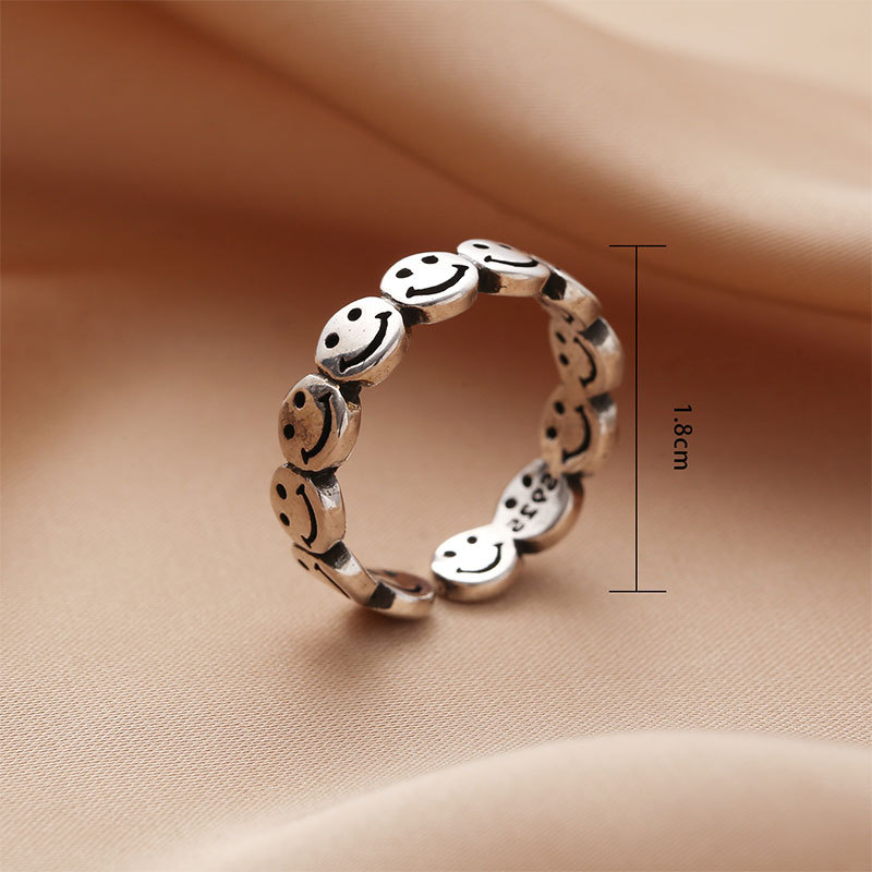 Korean version Dongdaemun Taeyin Castle ring, a retro, aged, individualistic, and cool style open ring accessory on Instagram pic 3