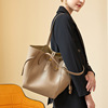 Shoulder bag, purse, capacious universal fashionable one-shoulder bag, wholesale, genuine leather