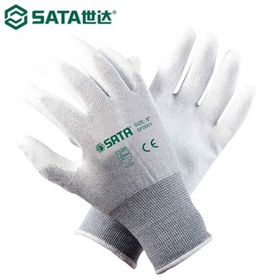 SATA SF0001 Gloves Labor Protection Anti-static Large Palm Dipped Coating Non-slip Breathable Work Protective Gloves