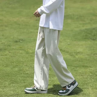 2026纯色休闲裤男春夏新款日系潮流宽松直筒裤男女时尚简约阔腿裤