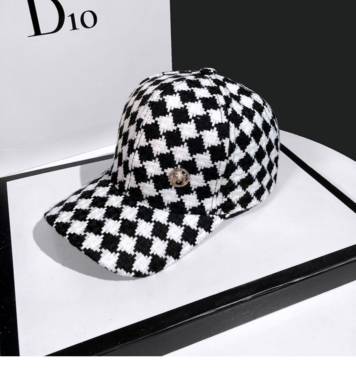 Γυναικεία φθινοπωρινή και χειμερινή καρό M Letter Γλώσσα πάπιας Κορεατικής έκδοσης Ευέλικτο μοντέρνο σκίαστρο μπέιζμπολ καπέλο_voghion.com