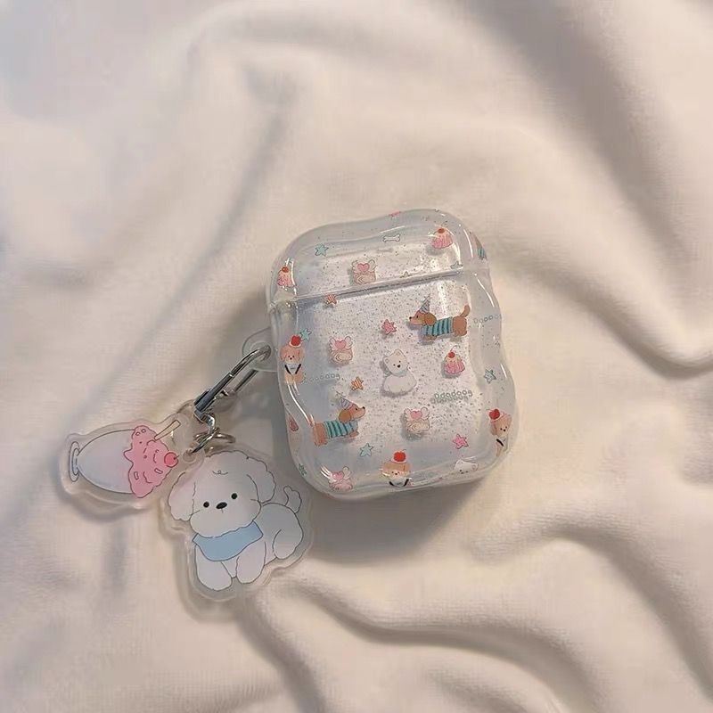 Snowflake dulce para cachorros para airpodspro1 / 2 / 3 / 4 cubierta de protección Huaqiang Bei5 Apple auriculares Bluetooth