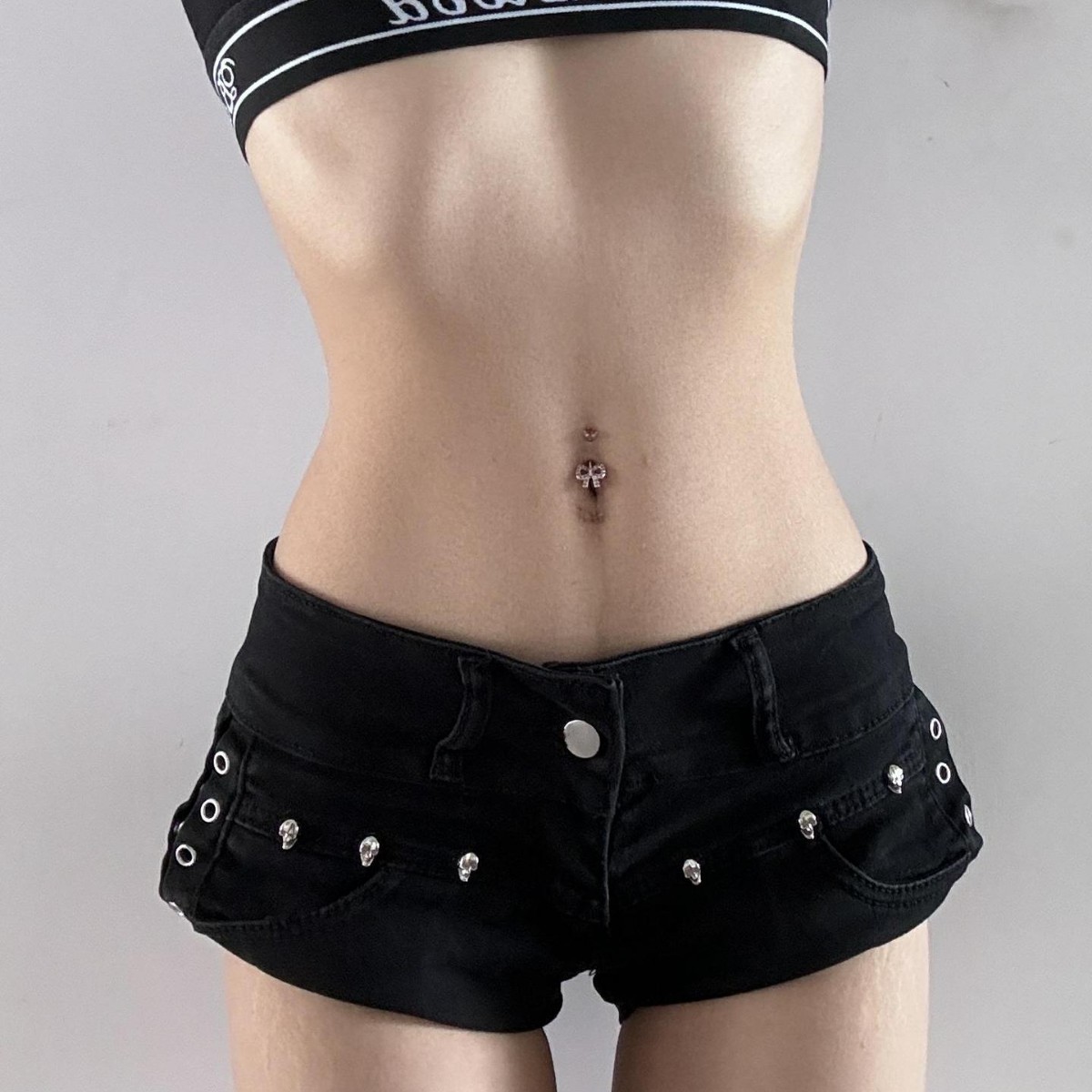 Diamond Heart Bow Navel Piercing Elegant Belly Button Jewellery_voghion.com