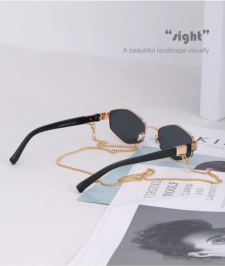 New Fashion Korean Style Chain Irregular Frame Sunglasses display picture 22