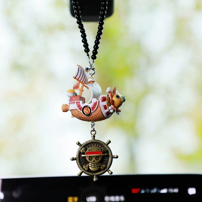 Car hanging Mirror Car Pendant Car Sun - sunny-pendant-black-bead-chain-roulette-pendant