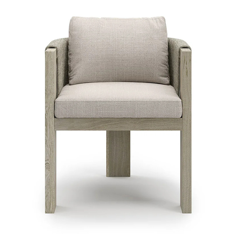 Mesa y silla al aire libre patio chalet tabla de madera larga impermeable alojamiento residencial terraza jardín al aire libre combinación de mesa de comedor de madera maciza casual