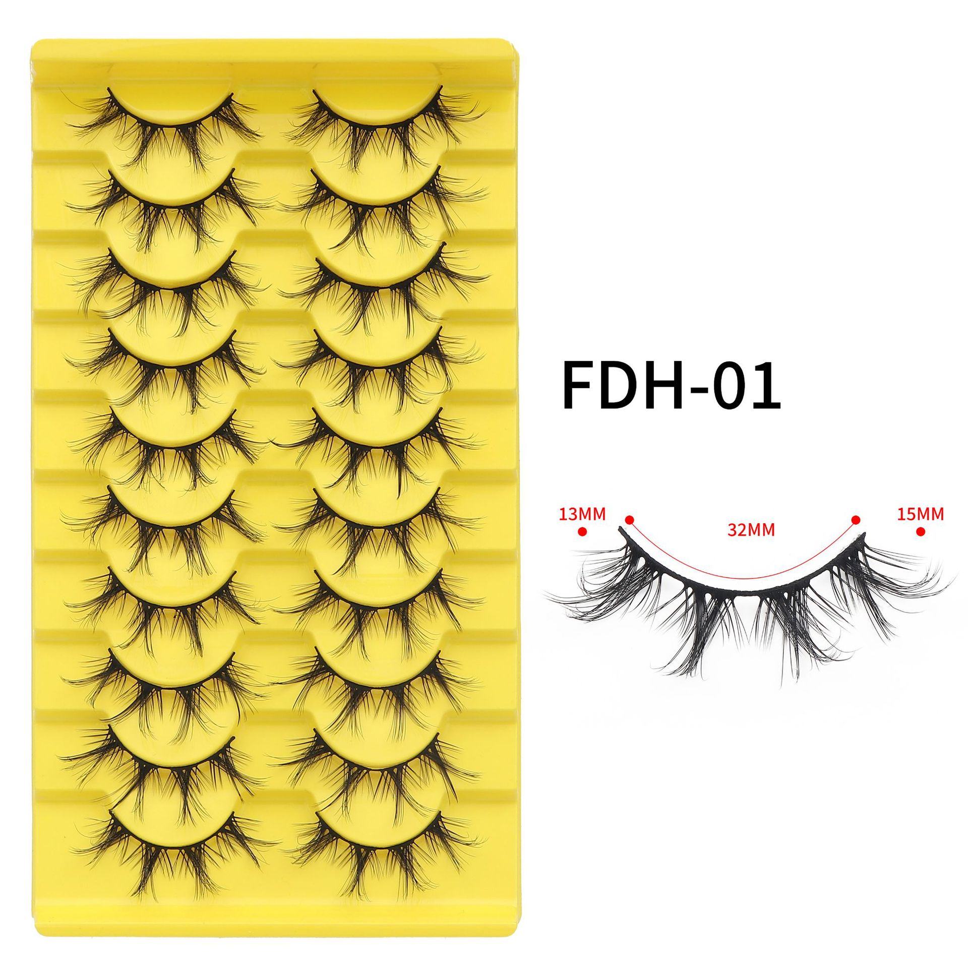 Fábrica al por mayor 10 pares de pestañas postizas 3D tridimensional multi-nivel segmentado pestañas gruesas suministro transfronterizo