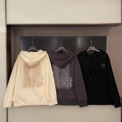 高品质ML25秋季新款男女情侣时尚复古板块老花宽松休闲套头卫衣