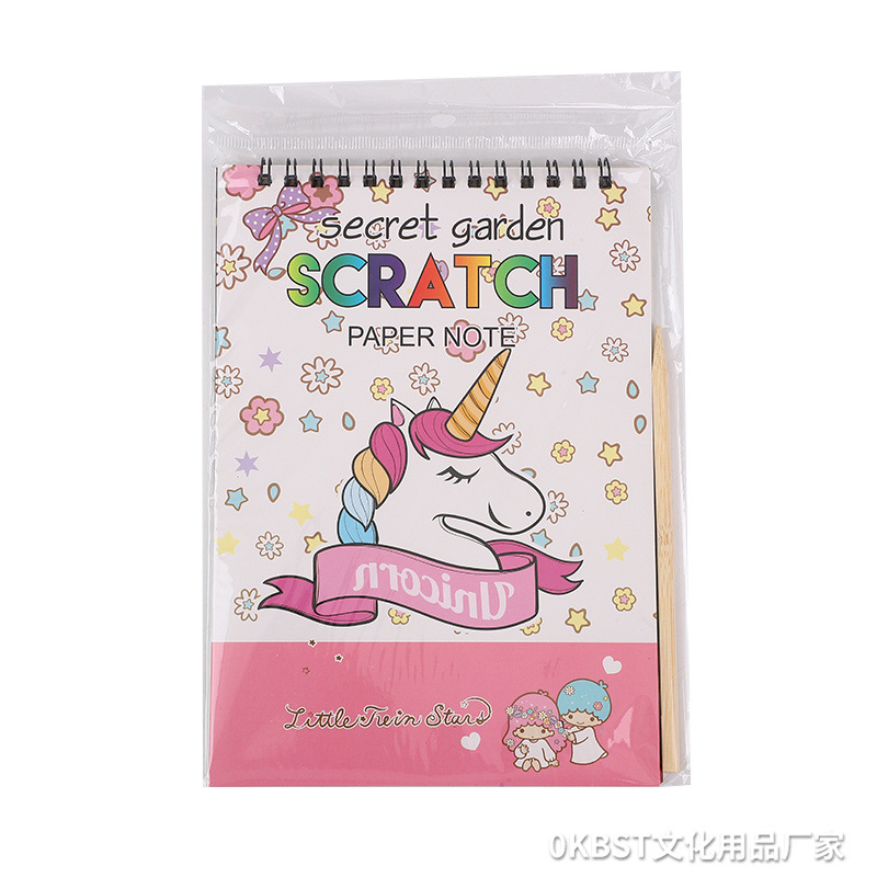 Scratch Paper niños colorido graffiti nuevo en línea Celebrity kindergarten hecho a mano DIY creativo 14x20 Scratch book