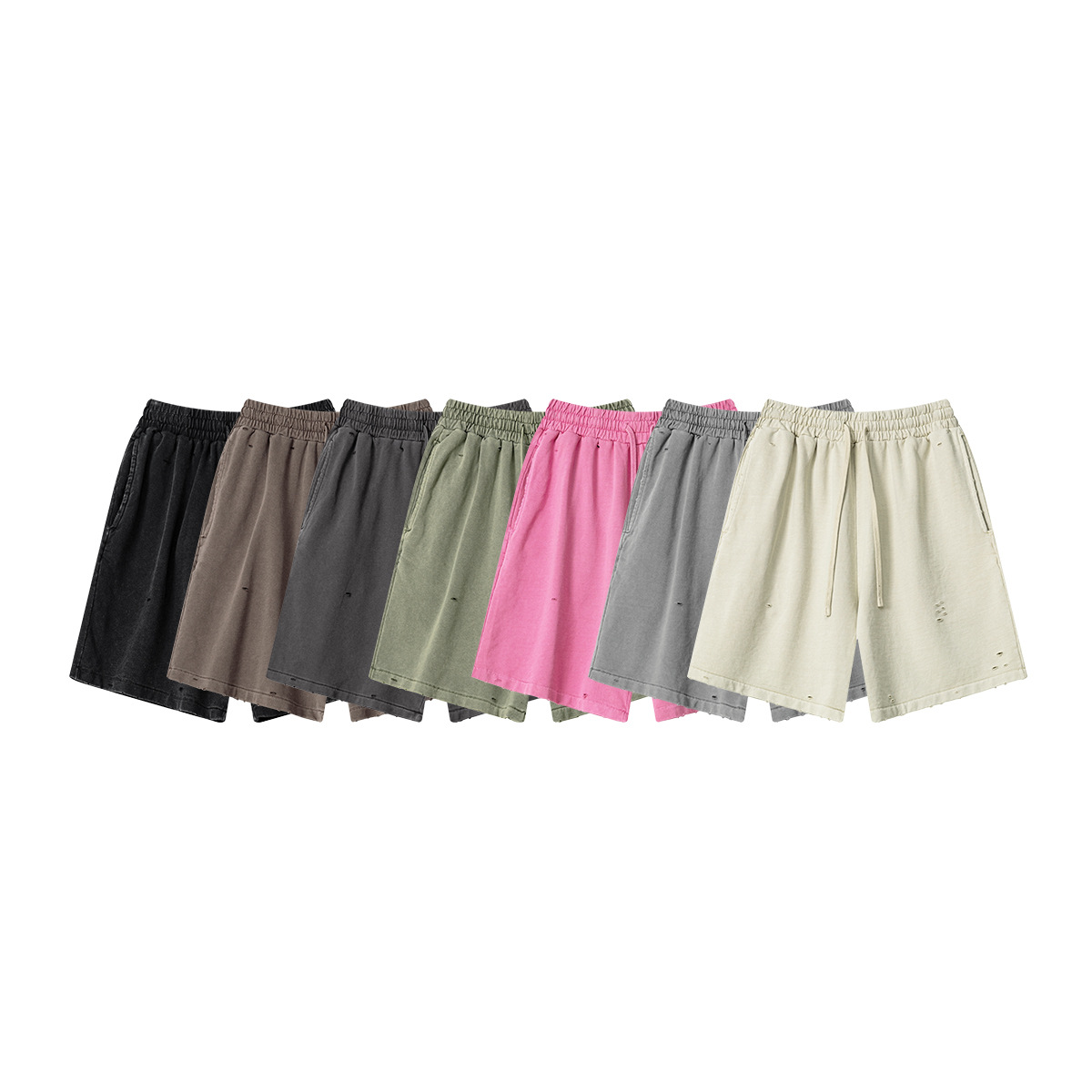 Pantalones Cortos Deportivos Lavados para Hombre de Algodón