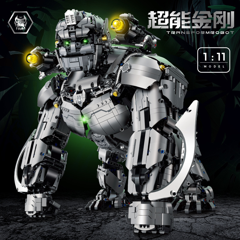 Gu Li 80501 galvanoplastia super-energía King Kong Gorilla Mech compatible con LEGO ensamblado bloques de construcción modelo de juguete