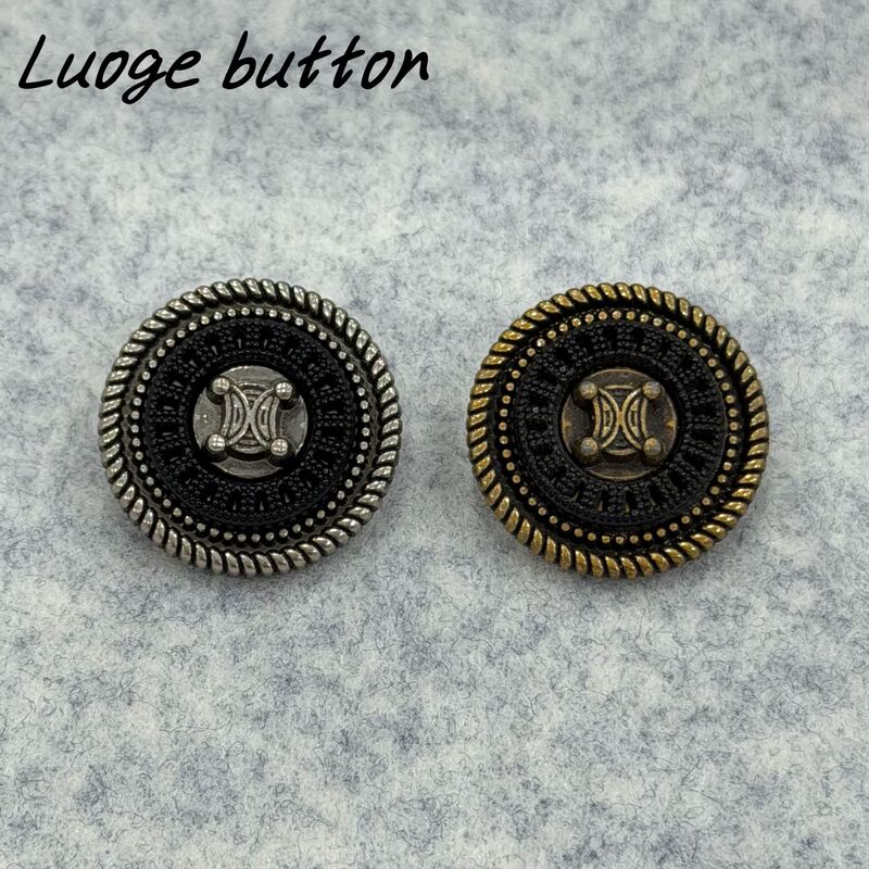 Round Combination Double-Buttoned Retro Fashion British-Style Coat, Trench Coat, Sweater, Shirt, Jacket with Metal Buttons