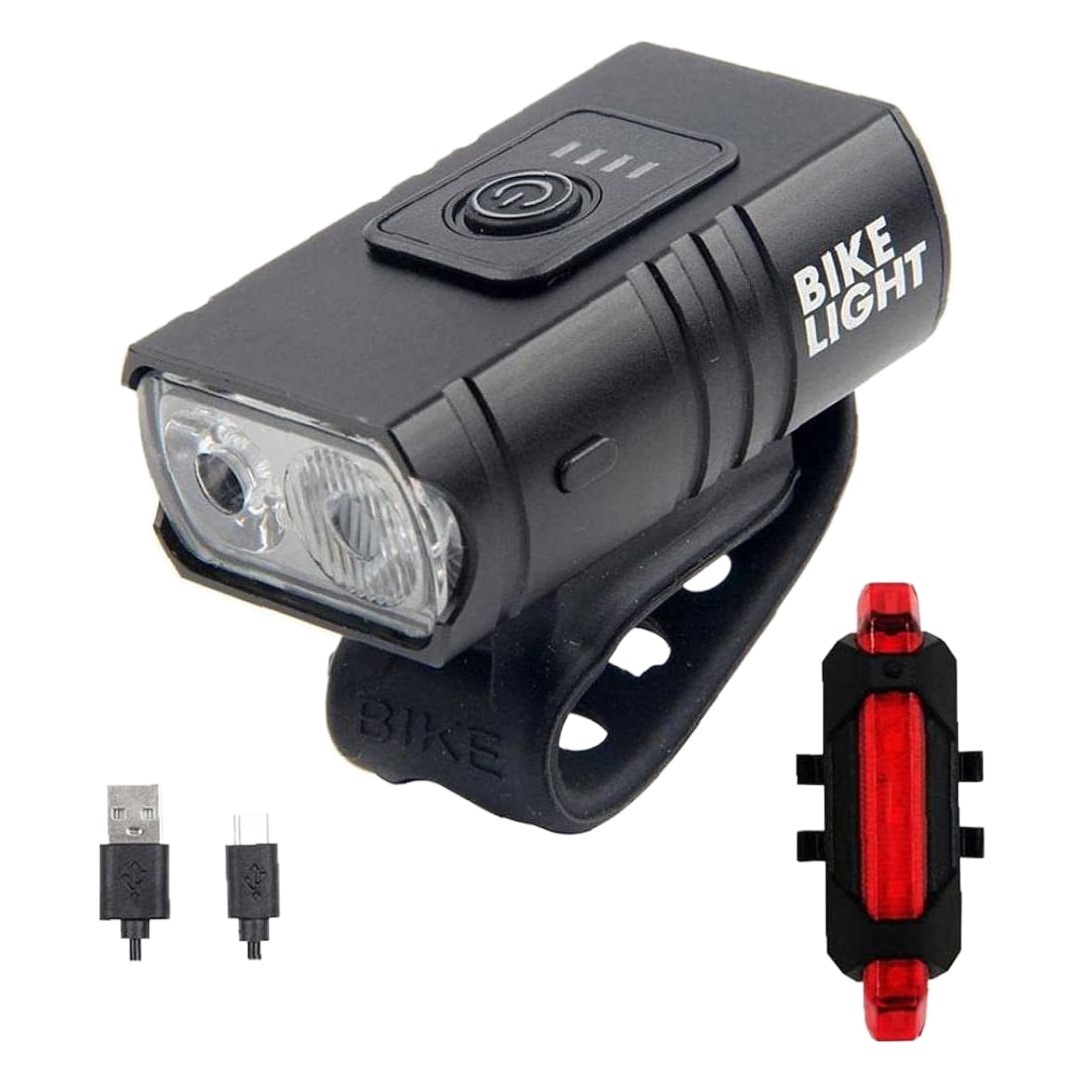 Nuevo USB recargable noche faro [2 lámpara cuentas] ajustable lejos y cerca de la luz de aluminio luz de la bicicleta