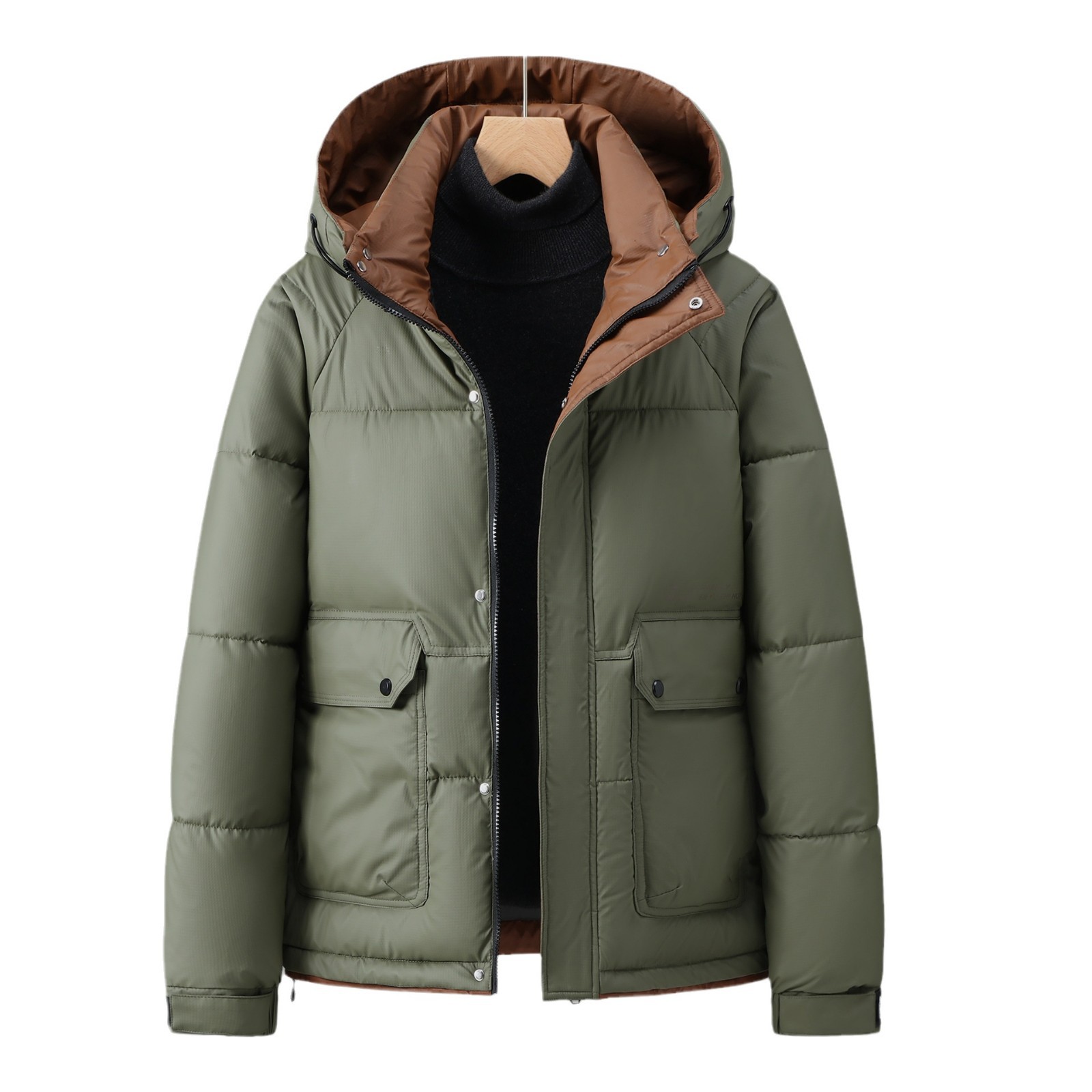 Men's Down Jacket With Stand Up Collar For Winter Urban Style_voghion.com